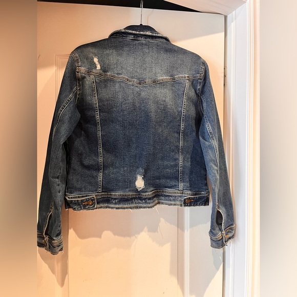 Zara Distressed Dark Blue Denim Jacket - Picture 4 of 4